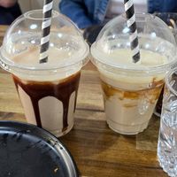 Vegan milkshakes (choc peanut butter, and biscoff flavours). Our favourite was the chocolate peanut butter. at Greenzilla in St Kilda