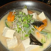 Delicious miso ramen add tofu!  at Far East Steakhouse in St Croix