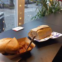 Inside seating at Die Vegane Fleischerei in Berlin