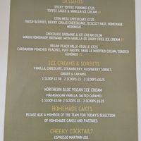 Menu at Phoebe's in Skipton