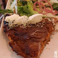 carrot and caramelized onion tarte tatin with lemon whipped cream at Mimosa in Poitiers