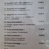 Menu, vegan options are labeled at Piazza Siciliana da Sebastiano in Sankt Augustin
