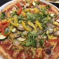 Pizza Vegetaria with vegan cheese   at Piazza Siciliana da Sebastiano in Sankt Augustin