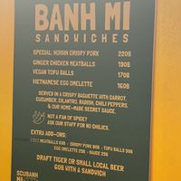 Sandwich menu  at Scubanh Mi in Koh Phangan