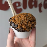 Black Rock vegan ice-cream with Biscoff toppings. Absolutely scrumptious 🍦🤤 at Licks Gelato in Praia Da Luz