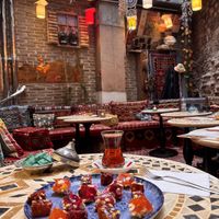 Turkish delights and turkish tea  at Sadrazam Turkish Delight & Cafè in Istanbul