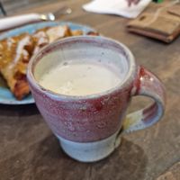 Oat milk cappucino at The Goods in Portsmouth