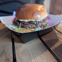 "lamb" burger at Shroom Kitchen in Portsmouth