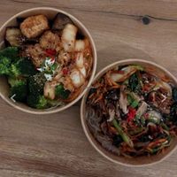 Dubu kimchi bowl and japchae at Sunbap - Pop Up in Frankfurt