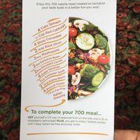 The latest vegan cue card for calories. at Sweet Tomatoes in Sarasota