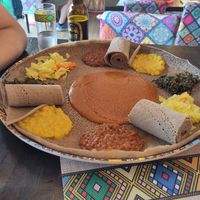 Vegane Platte für 2 Personen at Habesha Äthiopisches-Ethiopian and Eritrean-African Cuisine Restaurant Café & Bar in Salzburg
