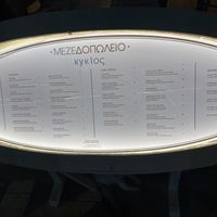 Menu with clearly labeled vegan options  at Mezedopoleion Kyklos in Protaras