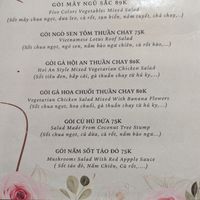 Menu at Giác Duyên Vegan in Ho Chi Minh City