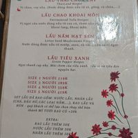 Menu at Giác Duyên Vegan in Ho Chi Minh City