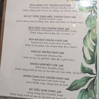 Menu at Giác Duyên Vegan in Ho Chi Minh City