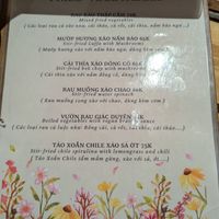 Menu at Giác Duyên Vegan in Ho Chi Minh City