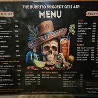 Menu at The Burrito Project Gili Air in 