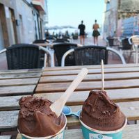 Chocolate sorbet at Chelado   in Gran Canaria