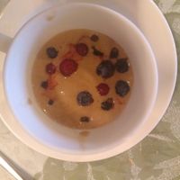 Espresso frappe with fresh berries at Hotel & Restaurant Waldhaus in Bettmeralp