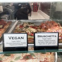 Two of the three vegan options  at Village Square Pizza in New York City
