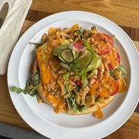 Vegan waffle (includes Just egg)  at Goodland Waffles and Melts in Santa Barbara