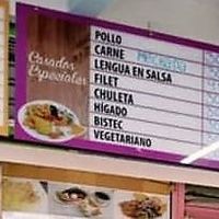 Menu with veg option at Soda San Cristobal in San Jose