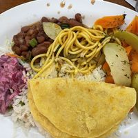 Casado vegetariano minus egg and cheese. Not sure if the beet salad is vegan    at Soda San Cristobal in San Jose