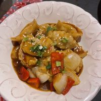 Chili vegetable momos  at Himalaya Restaurant Vecrīga in Riga