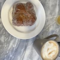Pan de muerto y café   at Mapache Radical in Queretaro