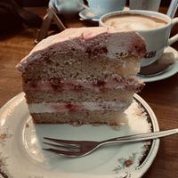 Raspberry-mascarpone pie  at Cafe Hibiskus in Cologne