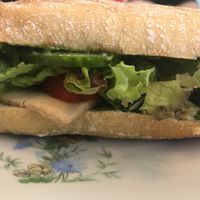 pesto sandwich with tofu at Cafe Hibiskus in Cologne