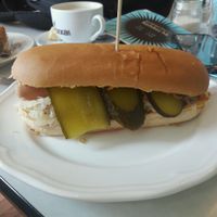 sauerkraut hot dog  at Cafe Hibiskus in Cologne