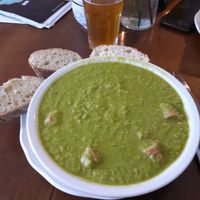 Erbsensuppe mit wurst at Cafe Hibiskus in Cologne