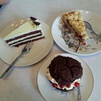 choice of desserts at Cafe Hibiskus in Cologne