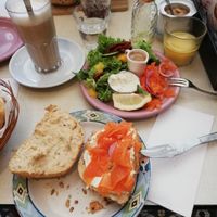 vegan salmon breakfast at Cafe Rotkehlchen - Venloer Str in Cologne