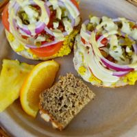 southwestern bagel  at Evolution Bakery and Cafe in Kailua Kona