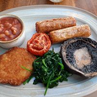 Lovely vegan breakfast. They also do a vegan bap, standard menu choice. at Botany Bay Hotel in Broadstairs
