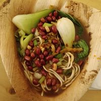 Noodles with Pak Choi and peanuts at Oh Crispa! - 生煎包 in Turin