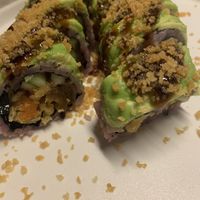 Sweet potato roll. Eel sauce is vegan. It’s just “sushi sauce”   at Harumi Sushi Bar in Phoenix