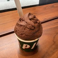 Dark chocolate, and pistachio (hidden)   at Piccolina Gelateria in Melbourne