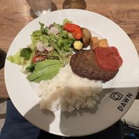 Soy meat hamburg steak.  at DAWN | Avatar Robot Cafe ver.β in Tokyo