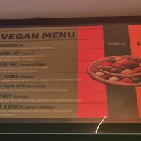 Menu at Merkamo Vegan in East London