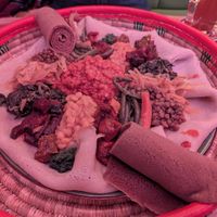 Injera platter for two at Merkamo Vegan in East London