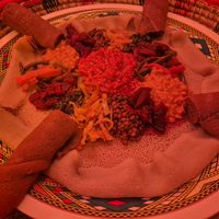 Large traditional plate at Merkamo Vegan in East London