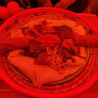 Traditional plate at Merkamo Vegan in East London