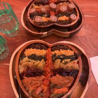 Half and half mains   at Merkamo Vegan in East London