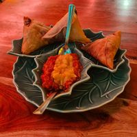 Samosa at Merkamo Vegan in East London