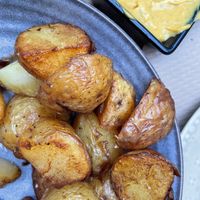 Bravas con una salsa espectacular!!    at Restaurante Atalaya in Torla-ordesa