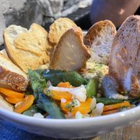 Hummus con verduritas  at Restaurante Atalaya in Torla-ordesa