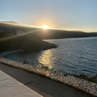 Sea view in the evening from our table at Kastro KitchenBar in Corfu